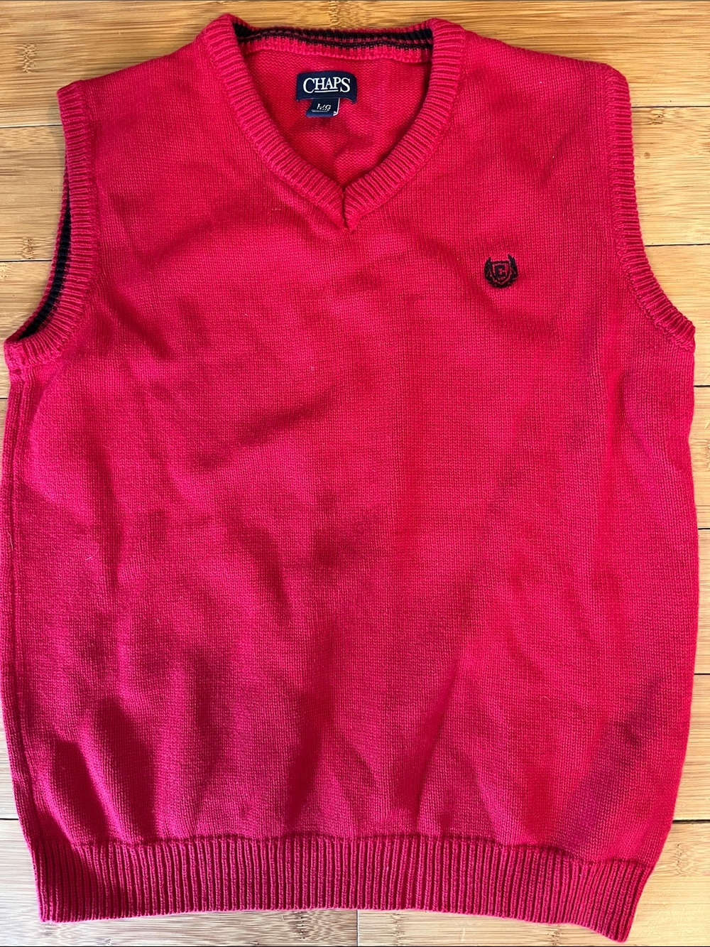 Chaps Boy’s V-Neck Red Sweater Vest